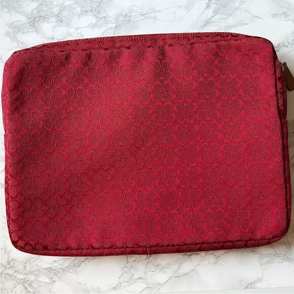 Coach Signature canvas zip around laptop computer case bag - Picture 7 of 7
